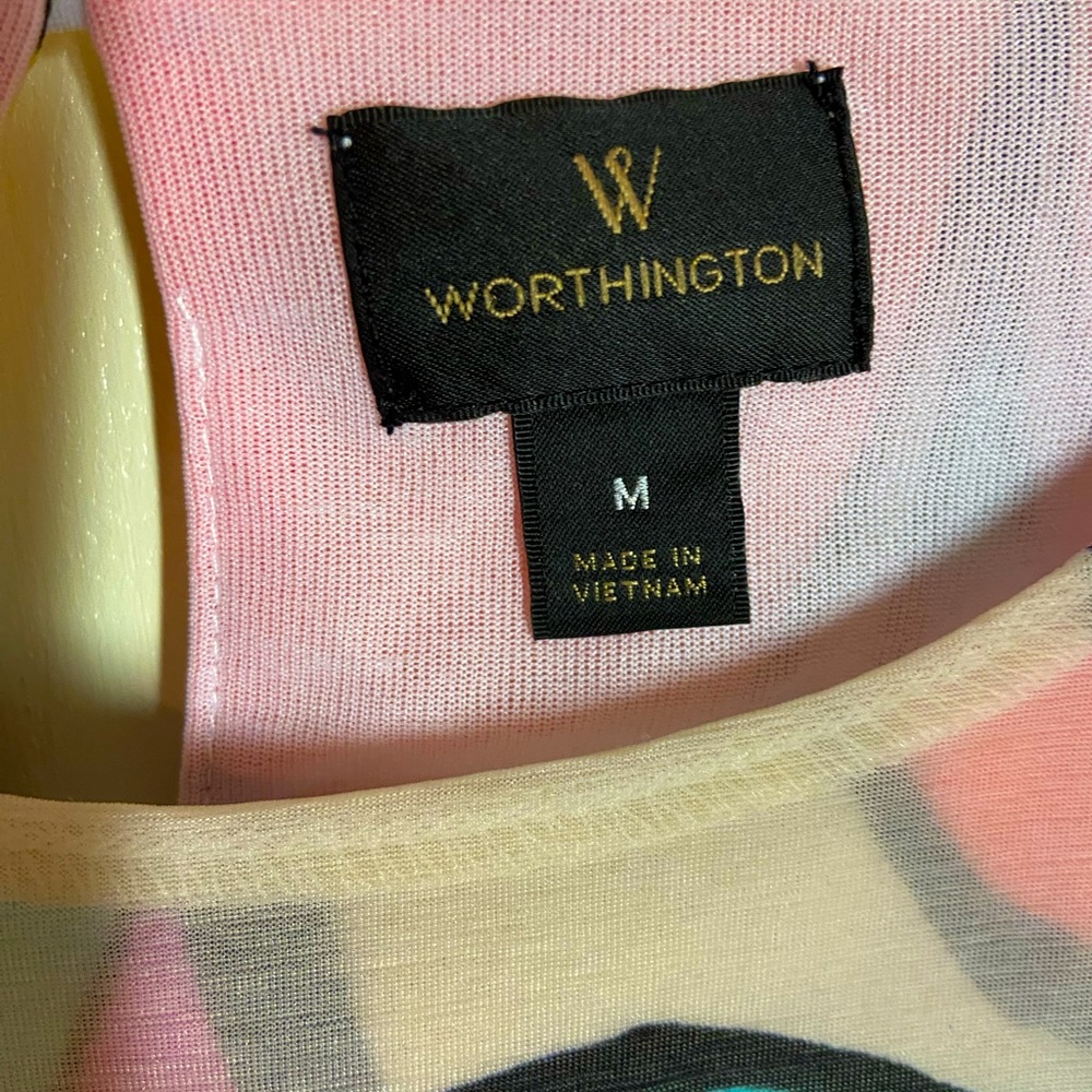 WORTHINGTON Dressy Sleeveless Top Lightweight & Multi-Layered Size M - Picture 4 of 4